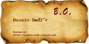 Bozsin Omár névjegykártya
